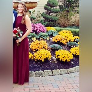 Jenny Yoo high neck maroon/Cabernet/burgundy bridesmaid dress - worn once!